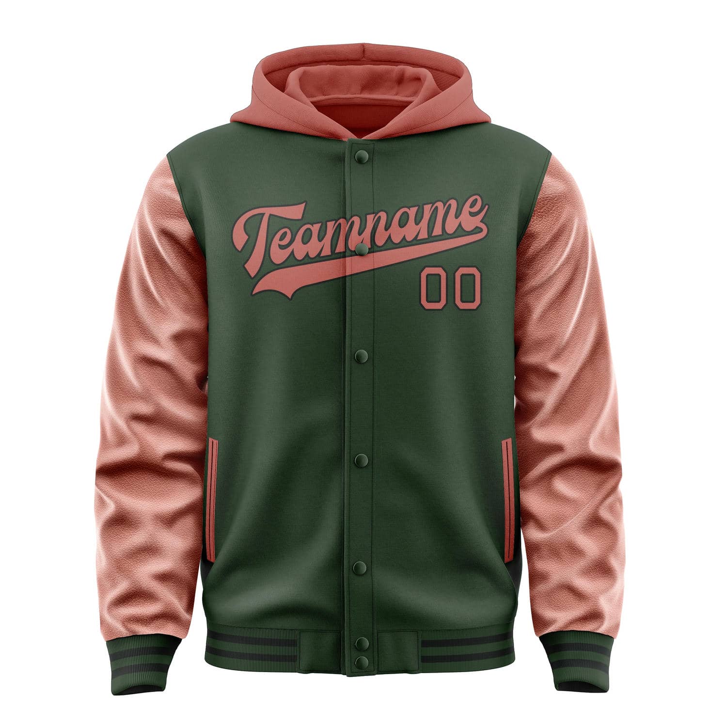 Maßgeschneidertes Tannengrün Kupferrose Jacke