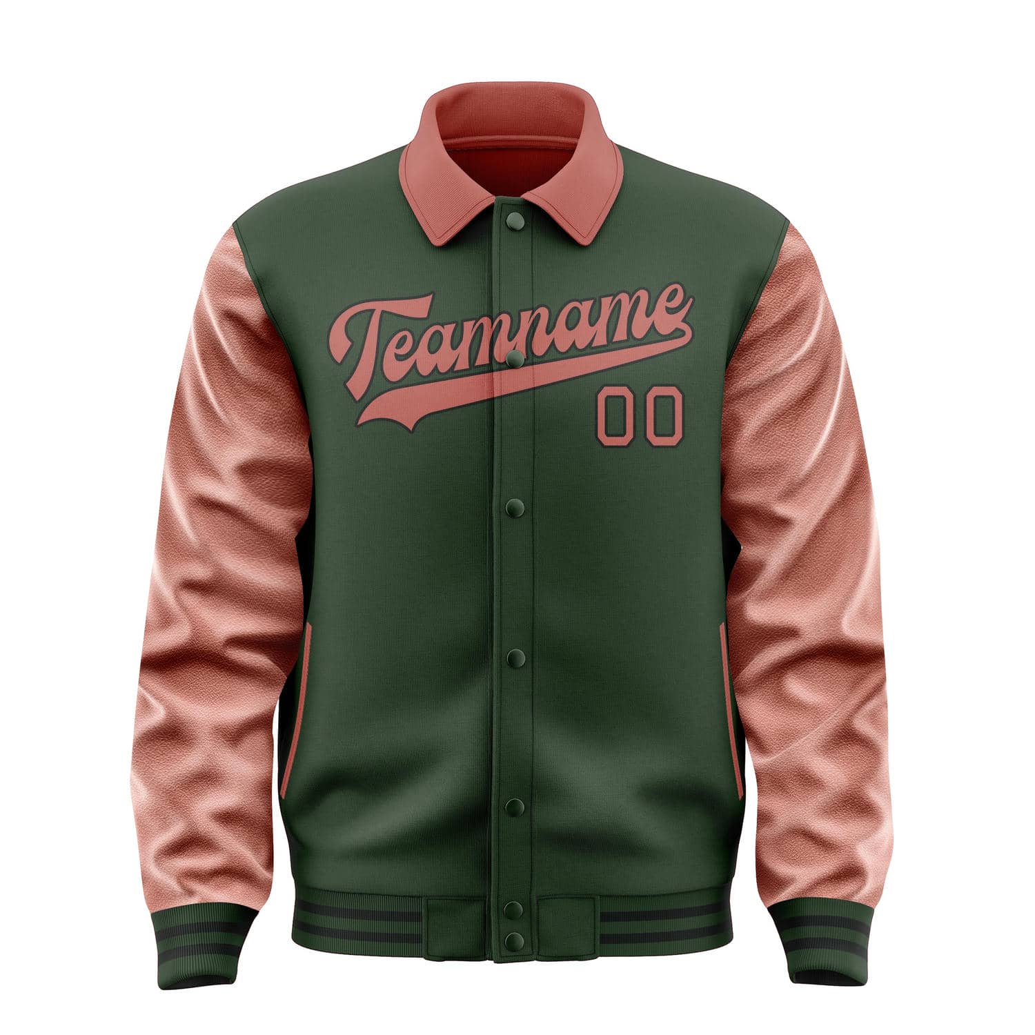Maßgeschneidertes Tannengrün Kupferrose Jacke