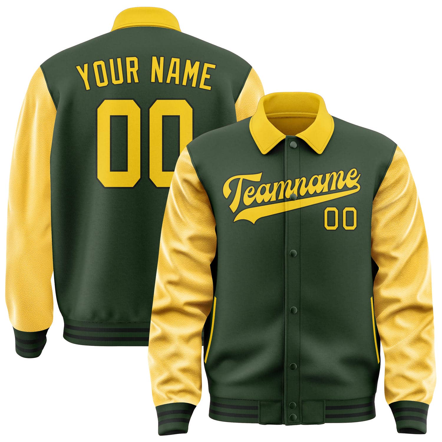 Maßgeschneidertes Tannengrün Gold Jacke JA060630061717303017