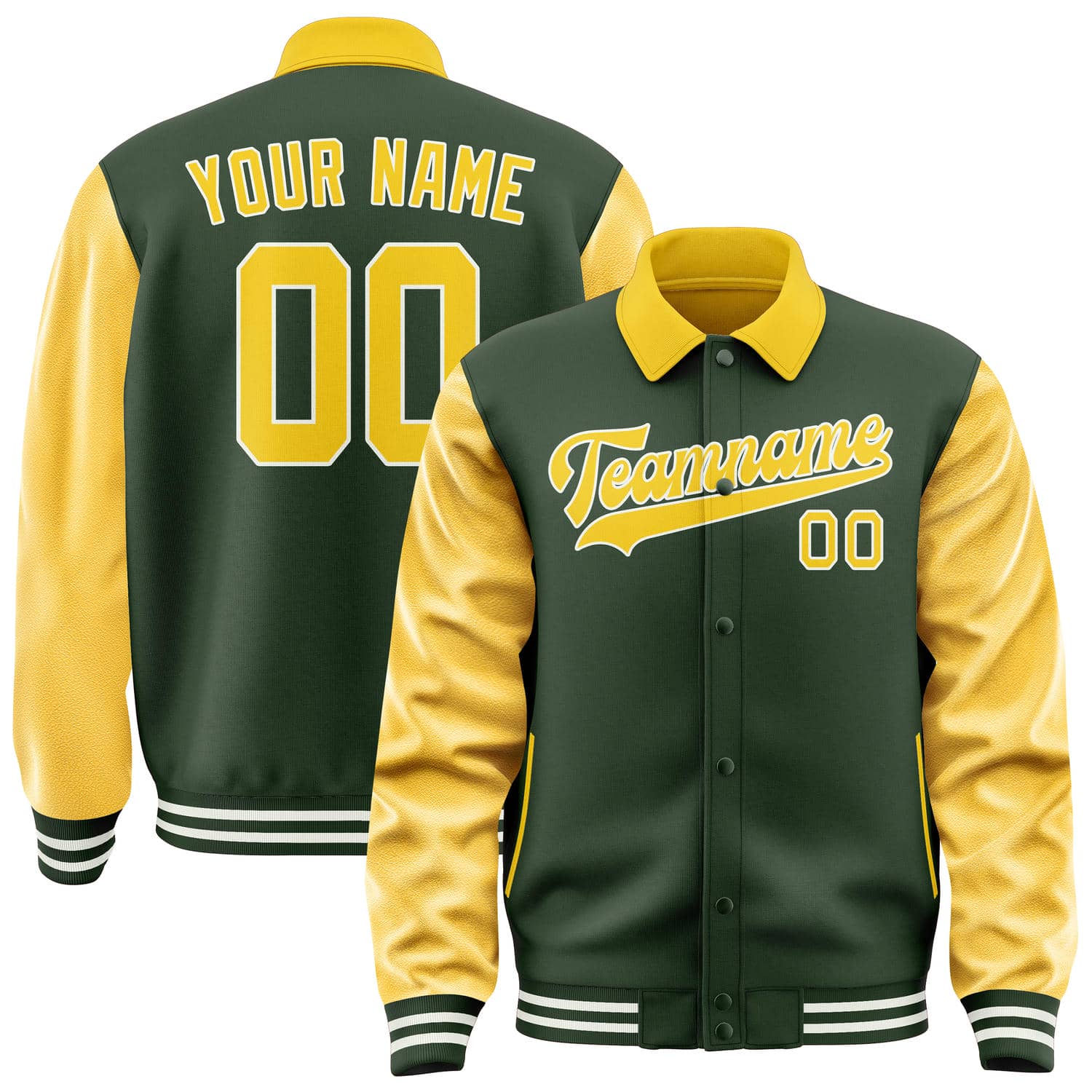Maßgeschneidertes Tannengrün Gold Jacke JA060630061818303018