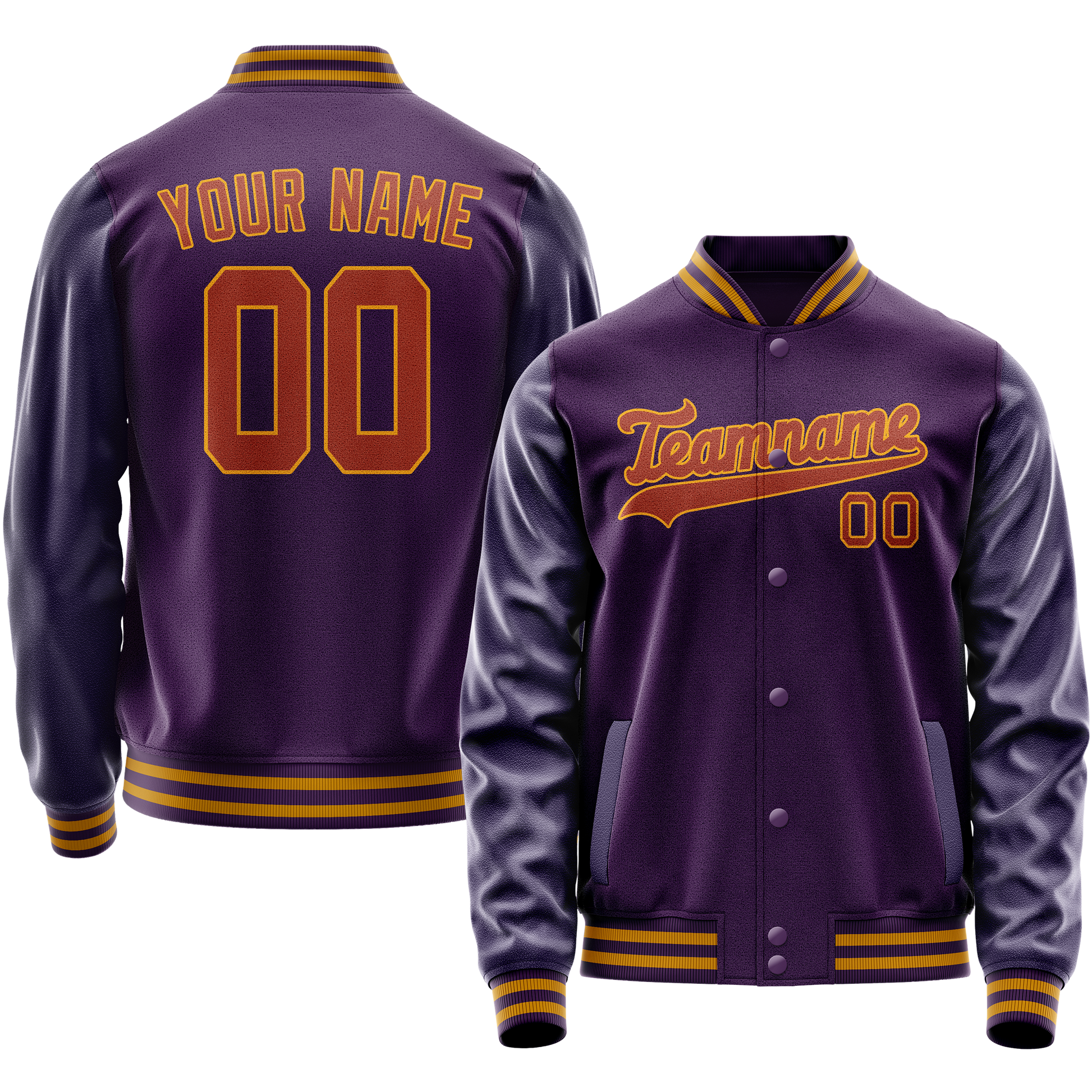 Maßgeschneidertes Lila Rot Collegejacke JA02240617KZ369