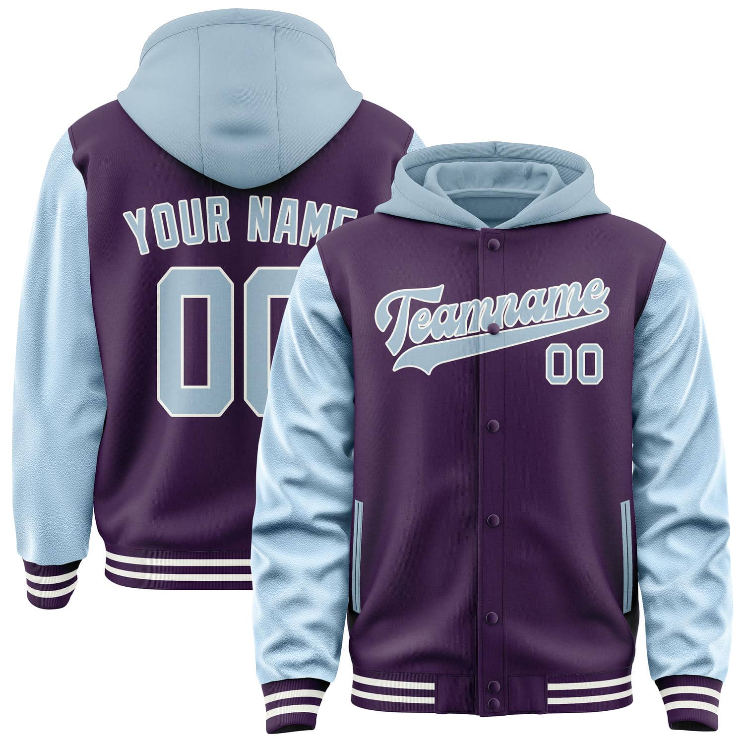 Maßgeschneidertes Lila Hellblau Jacke JA070708071818080818
