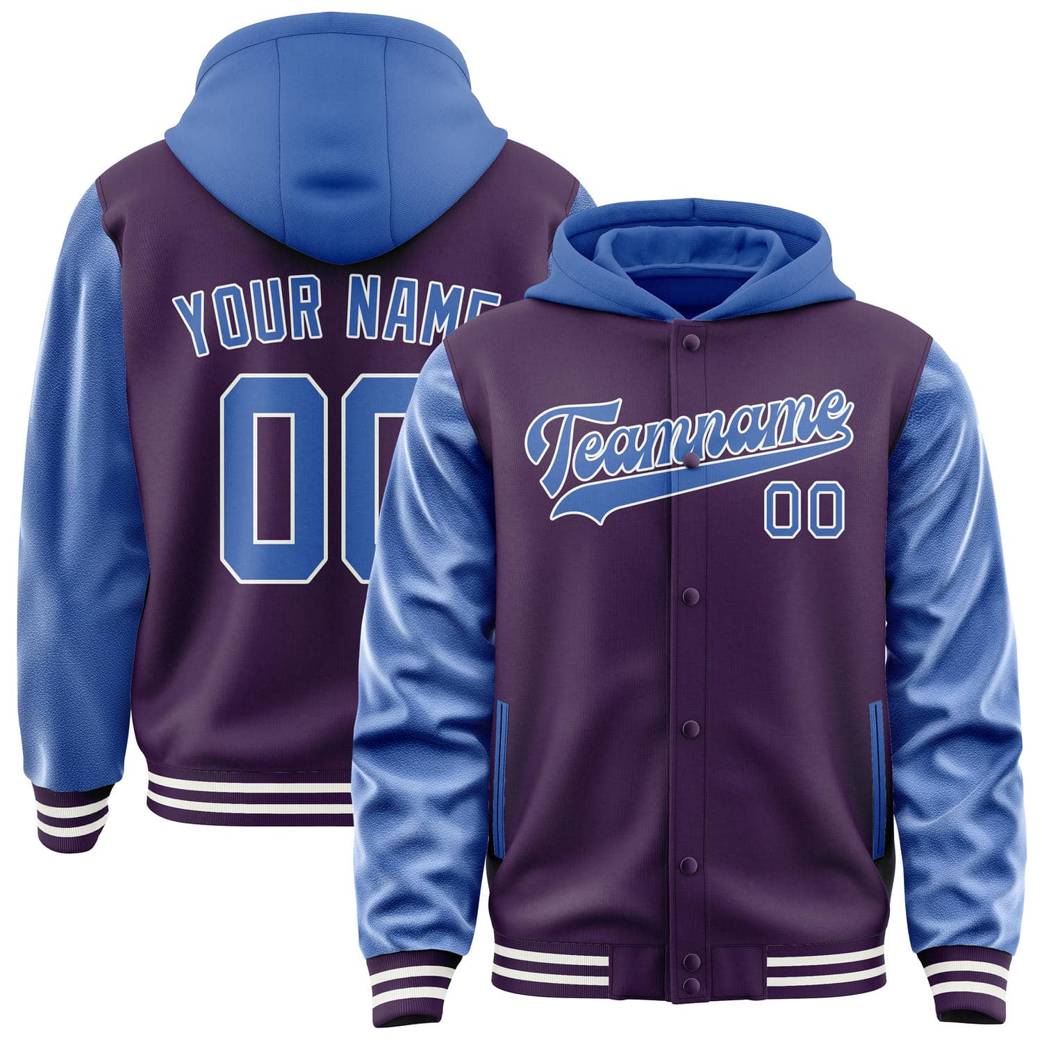 Maßgeschneidertes Lila Himmelblau Jacke JA070709071818090918