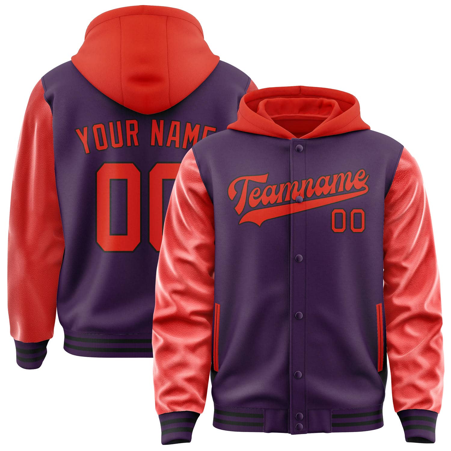 Maßgeschneidertes Lila Orangerot Jacke JA070712071717121217