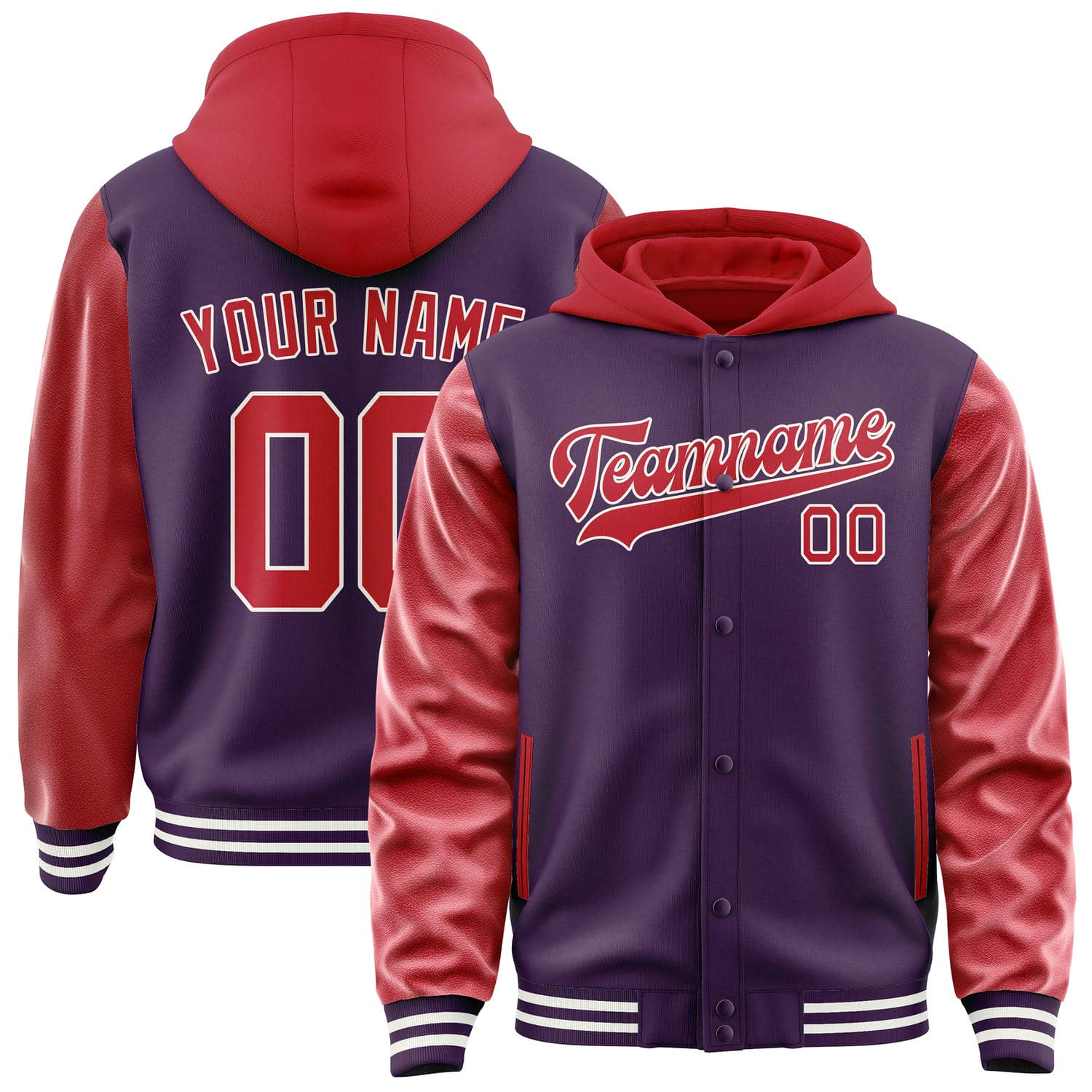 Maßgeschneidertes Lila Rot Jacke JA070714071818141418