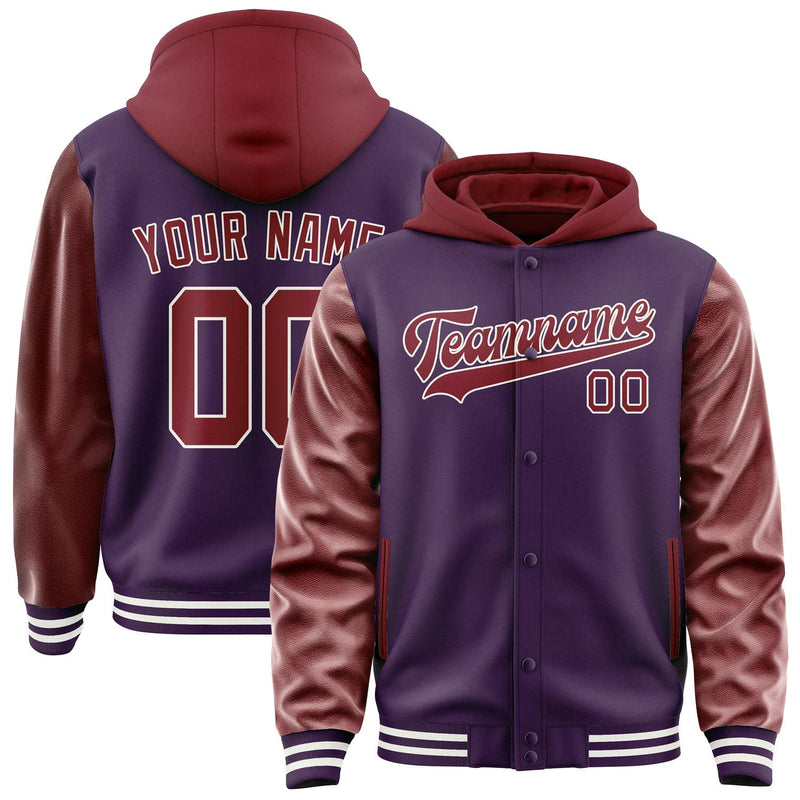 Maßgeschneidertes Lila Karmesinrot Jacke JA070715071818151518