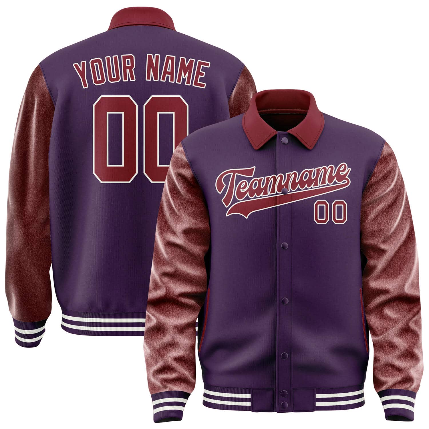 Maßgeschneidertes Lila Karmesinrot Jacke JA070715071818151518