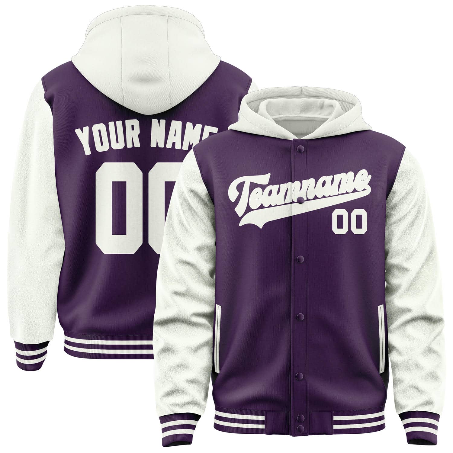 Maßgeschneidertes Lila Weiß Jacke JA070718071818181818