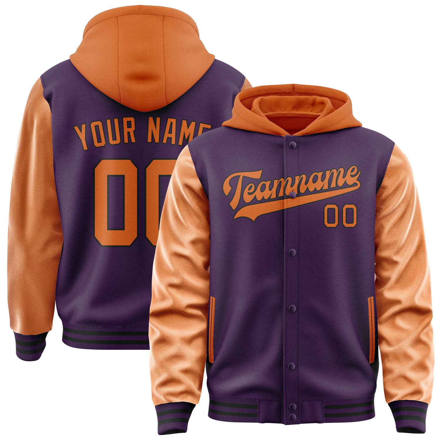 Maßgeschneidertes Lila Orange Jacke JA070728071717282817