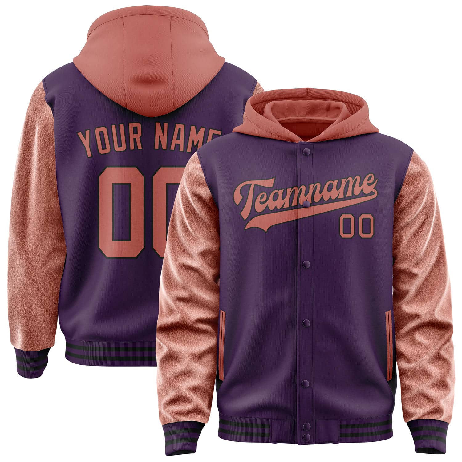 Maßgeschneidertes Lila Kupferrose Jacke JA070729071717292917