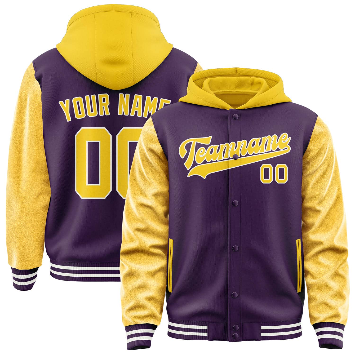 Maßgeschneidertes Lila Gold Jacke JA070730071818303018