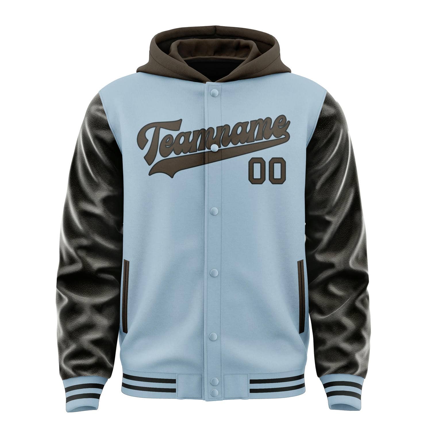Maßgeschneidertes Hellblau Braun Jacke