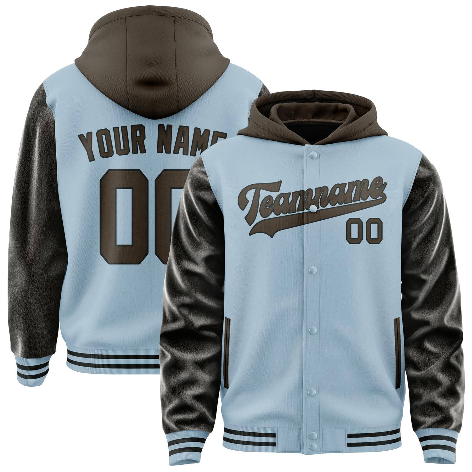 Maßgeschneidertes Hellblau Braun Jacke JA080801081717010117