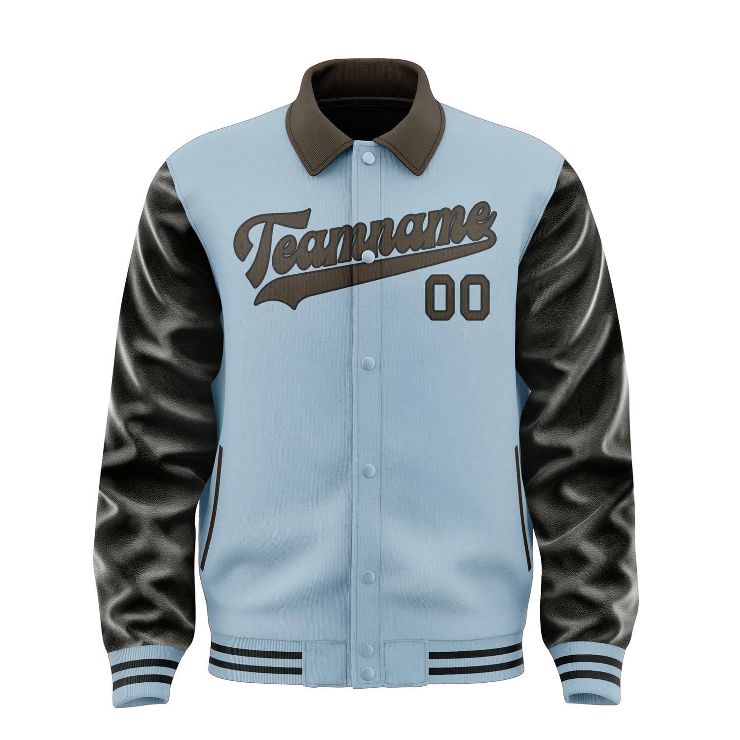 Maßgeschneidertes Hellblau Braun Jacke