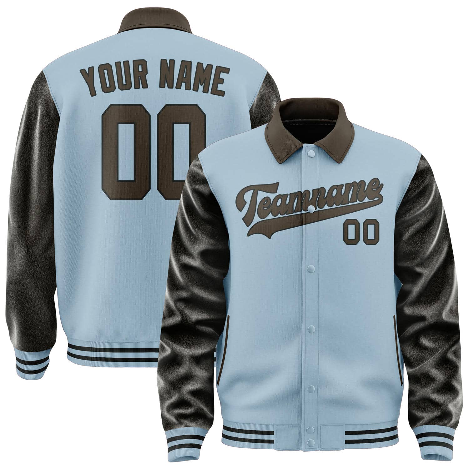 Maßgeschneidertes Hellblau Braun Jacke JA080801081717010117