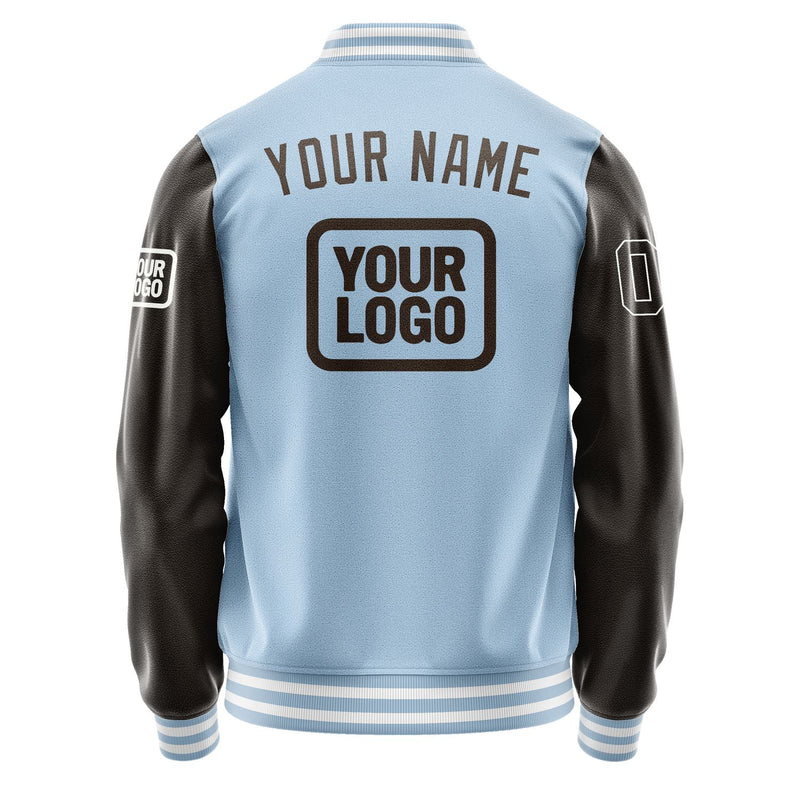 Maßgeschneidertes Hellblau Braun Jacke JA080801081818010118