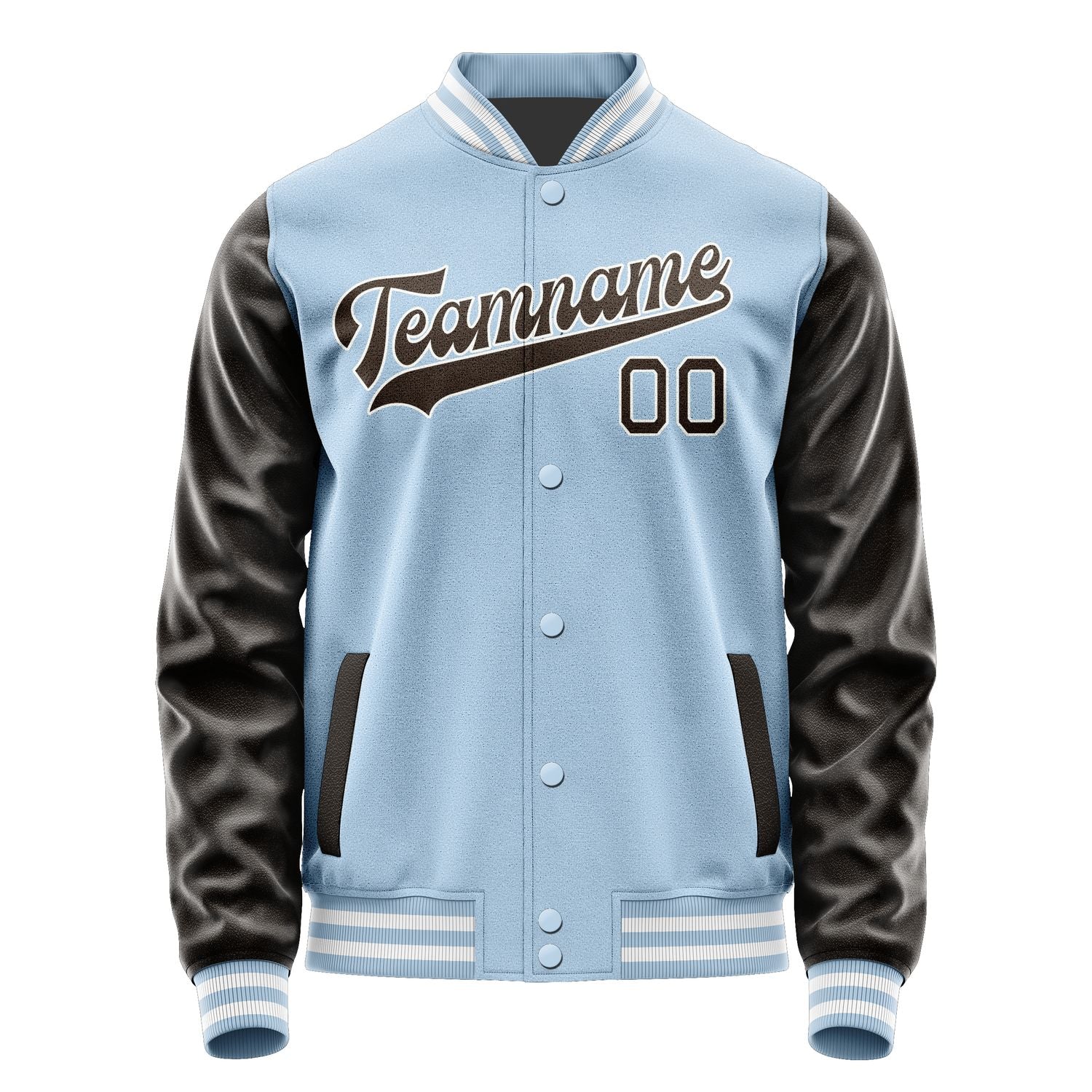 Maßgeschneidertes Hellblau Braun Jacke JA0808010818B31801