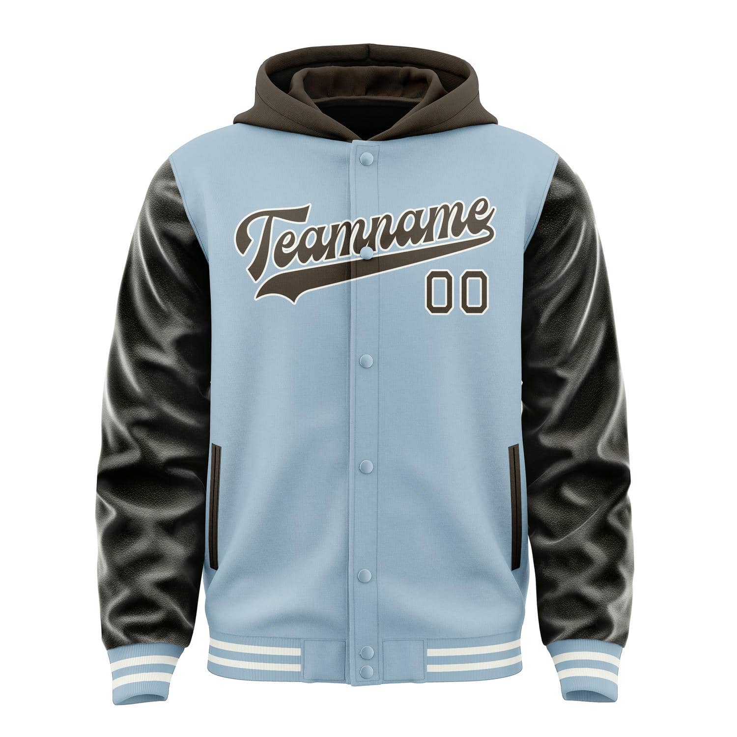 Maßgeschneidertes Hellblau Braun Jacke