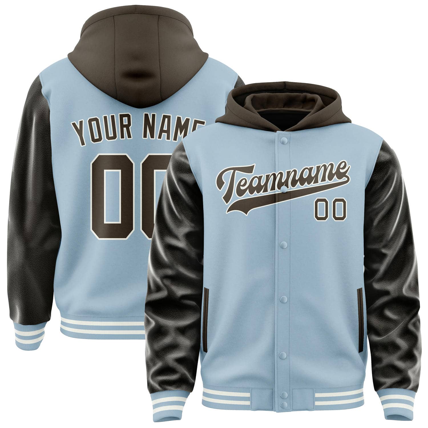 Maßgeschneidertes Hellblau Braun Jacke JA080801081818010118