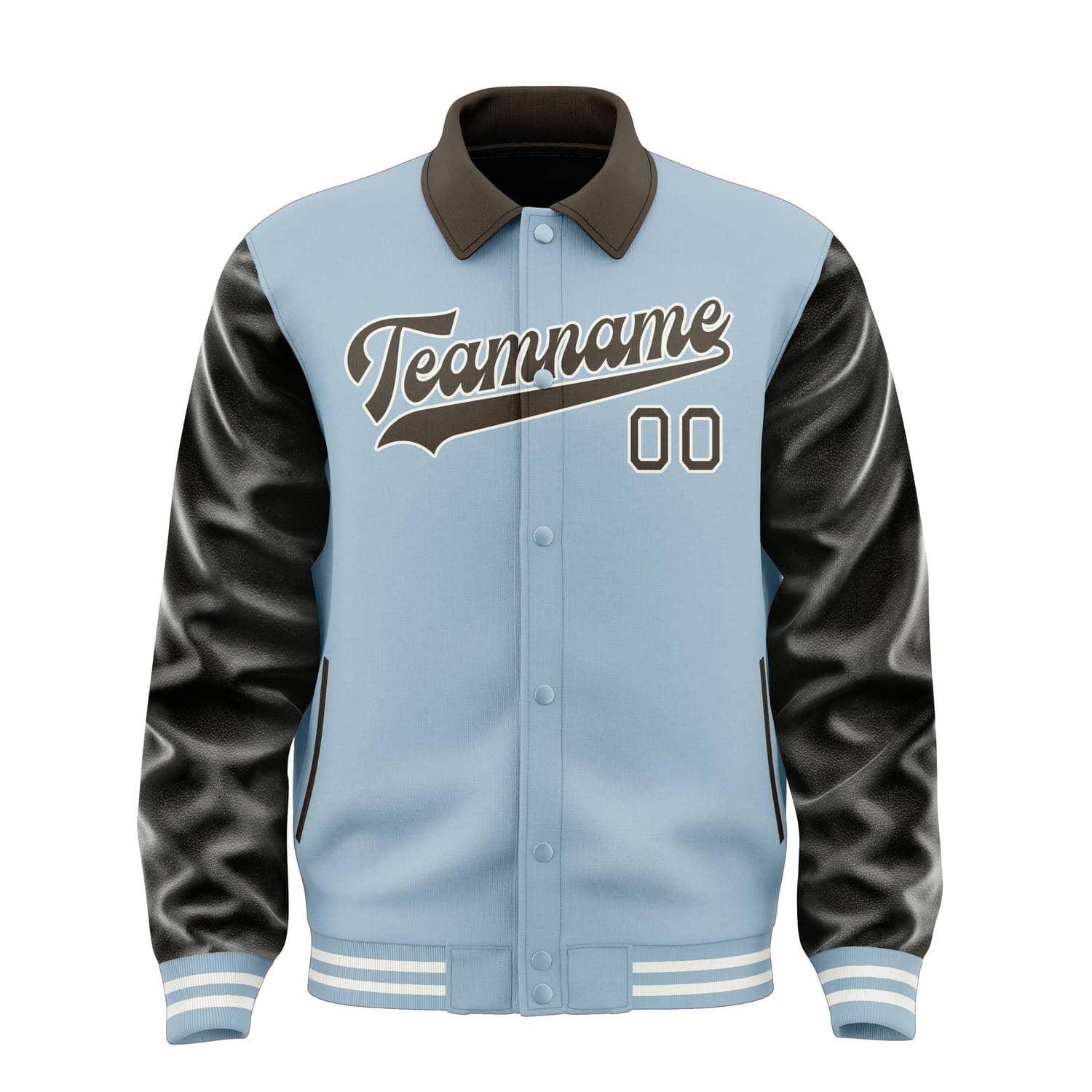 Maßgeschneidertes Hellblau Braun Jacke