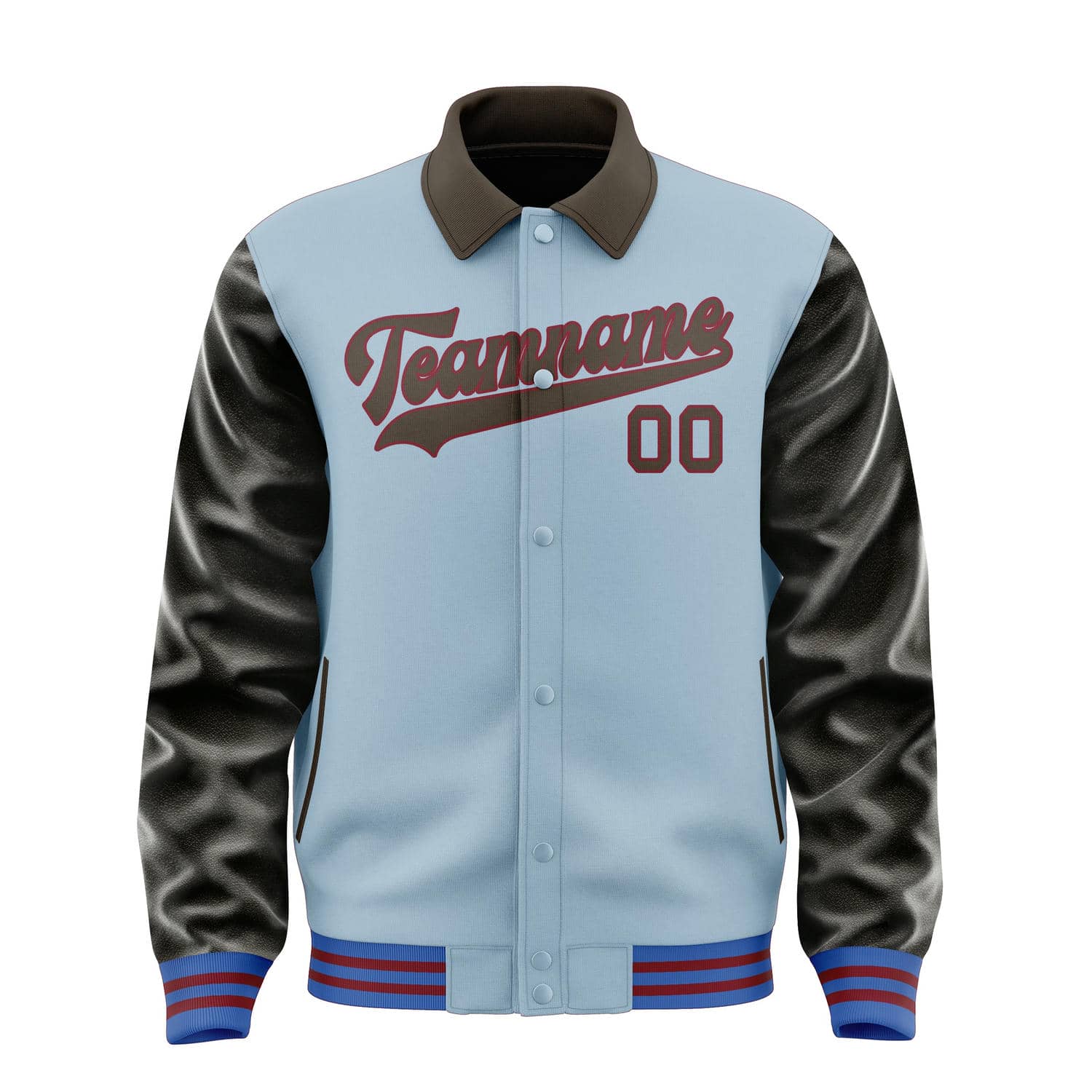Maßgeschneidertes Hellblau Braun Jacke