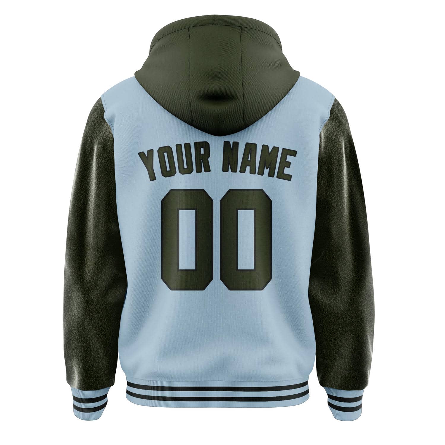 Maßgeschneidertes Hellblau Dunkles Oliv Jacke