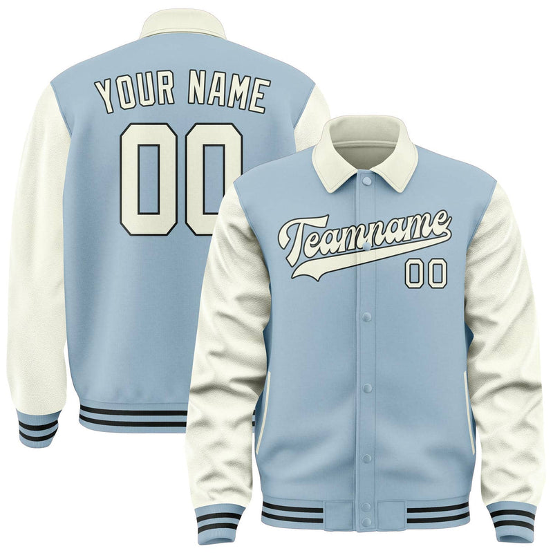 Maßgeschneidertes Hellblau Beige Jacke JA080803081717030317