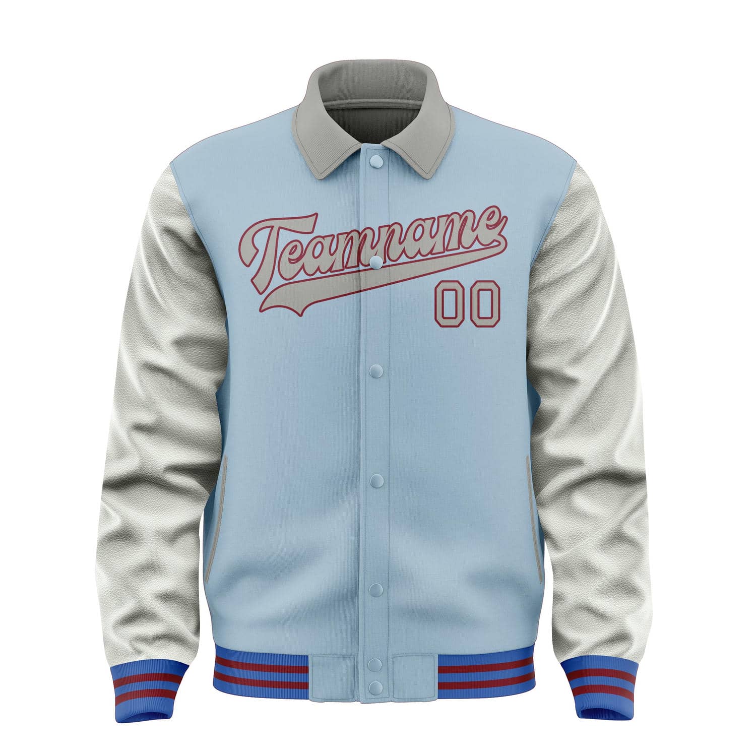 Maßgeschneidertes Hellblau Grau Jacke