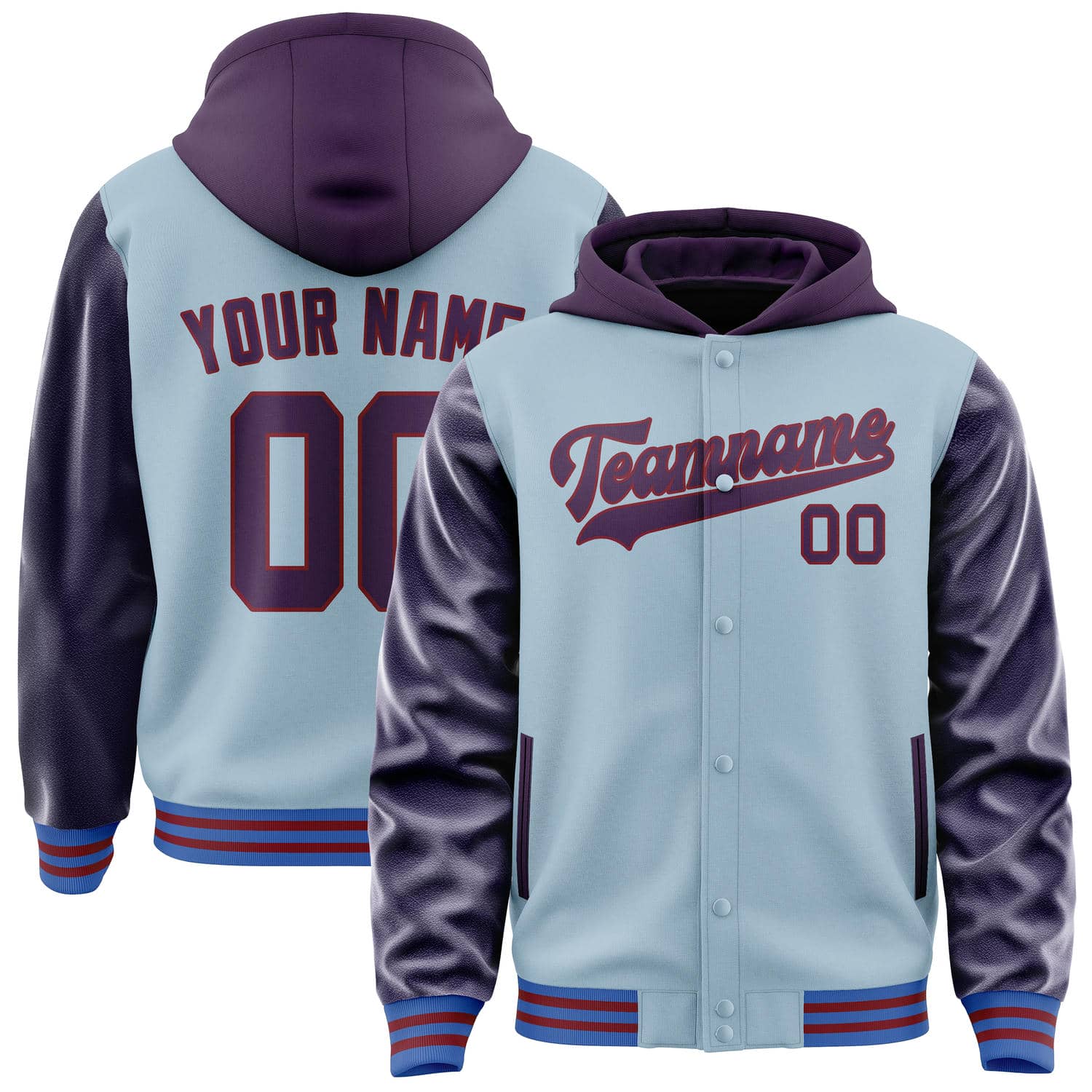 Maßgeschneidertes Hellblau Lila Jacke JA080807091517070717