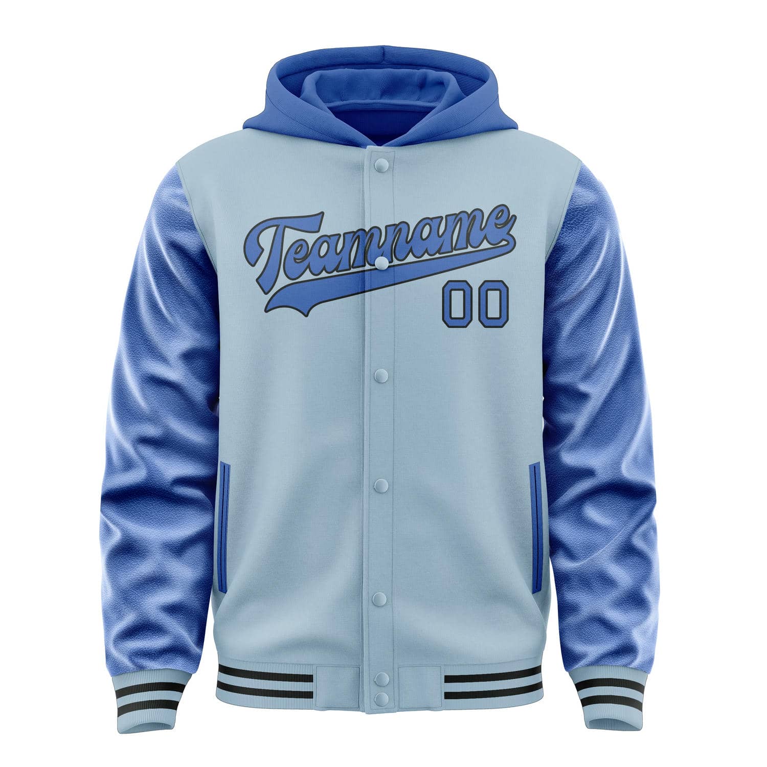 Maßgeschneidertes Hellblau Himmelblau Jacke