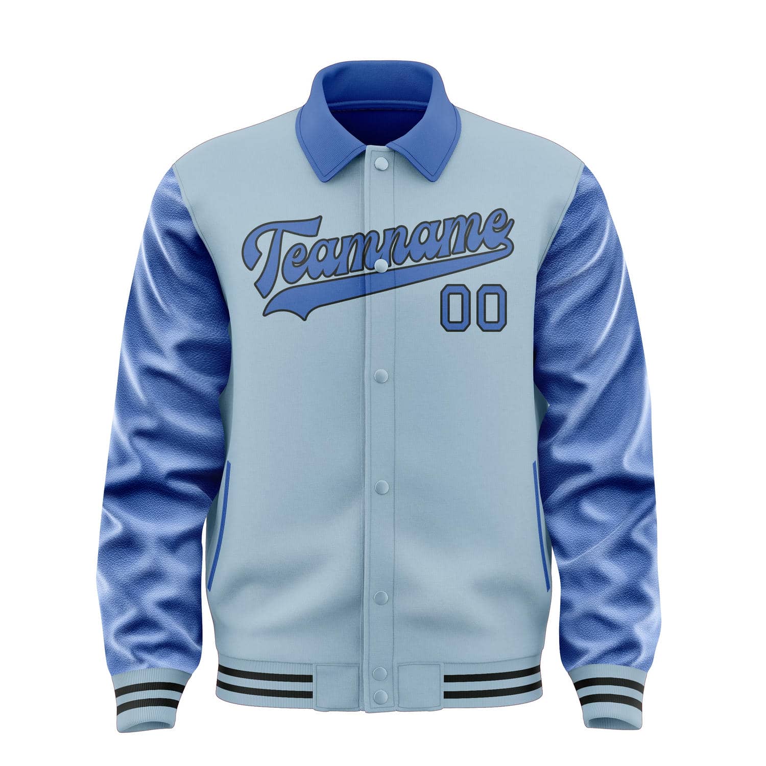 Maßgeschneidertes Hellblau Himmelblau Jacke