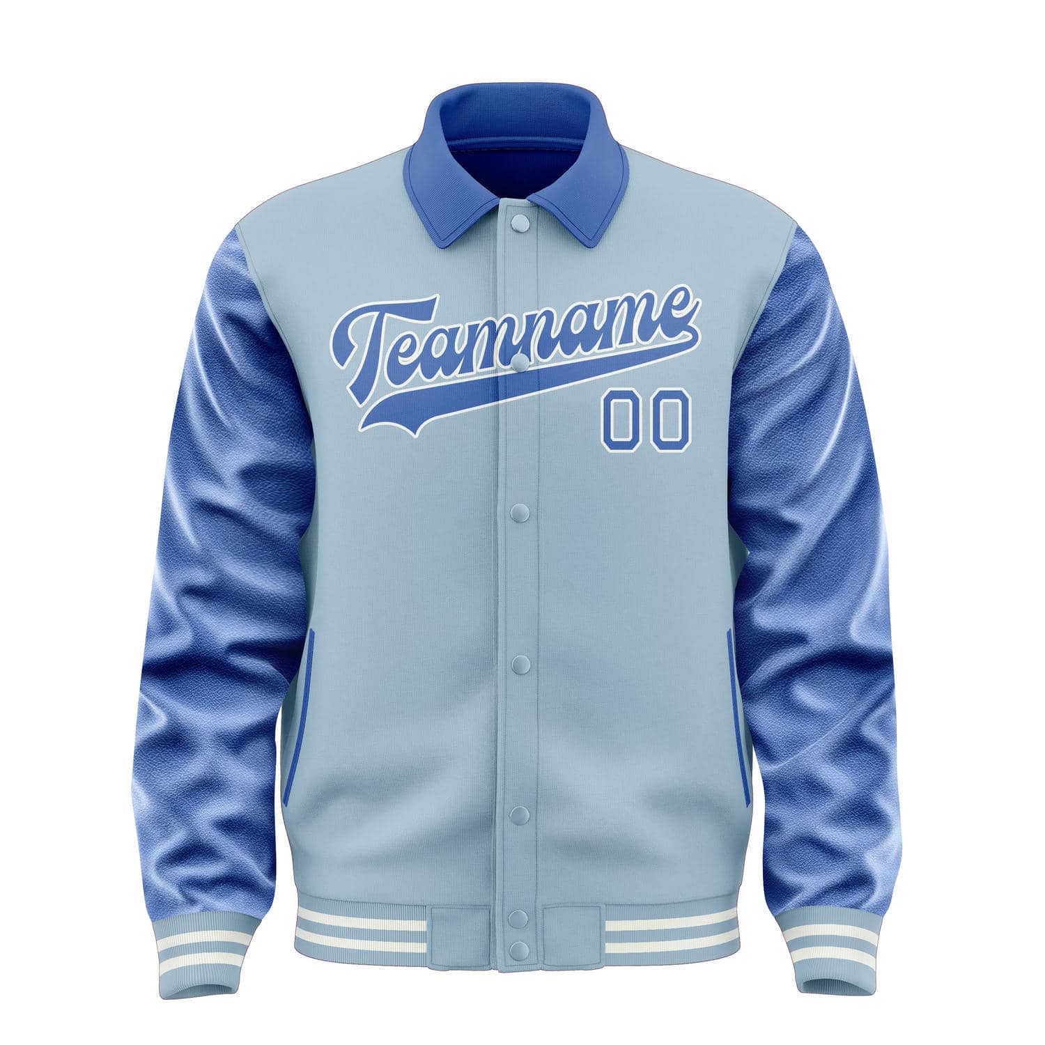 Maßgeschneidertes Hellblau Himmelblau Jacke