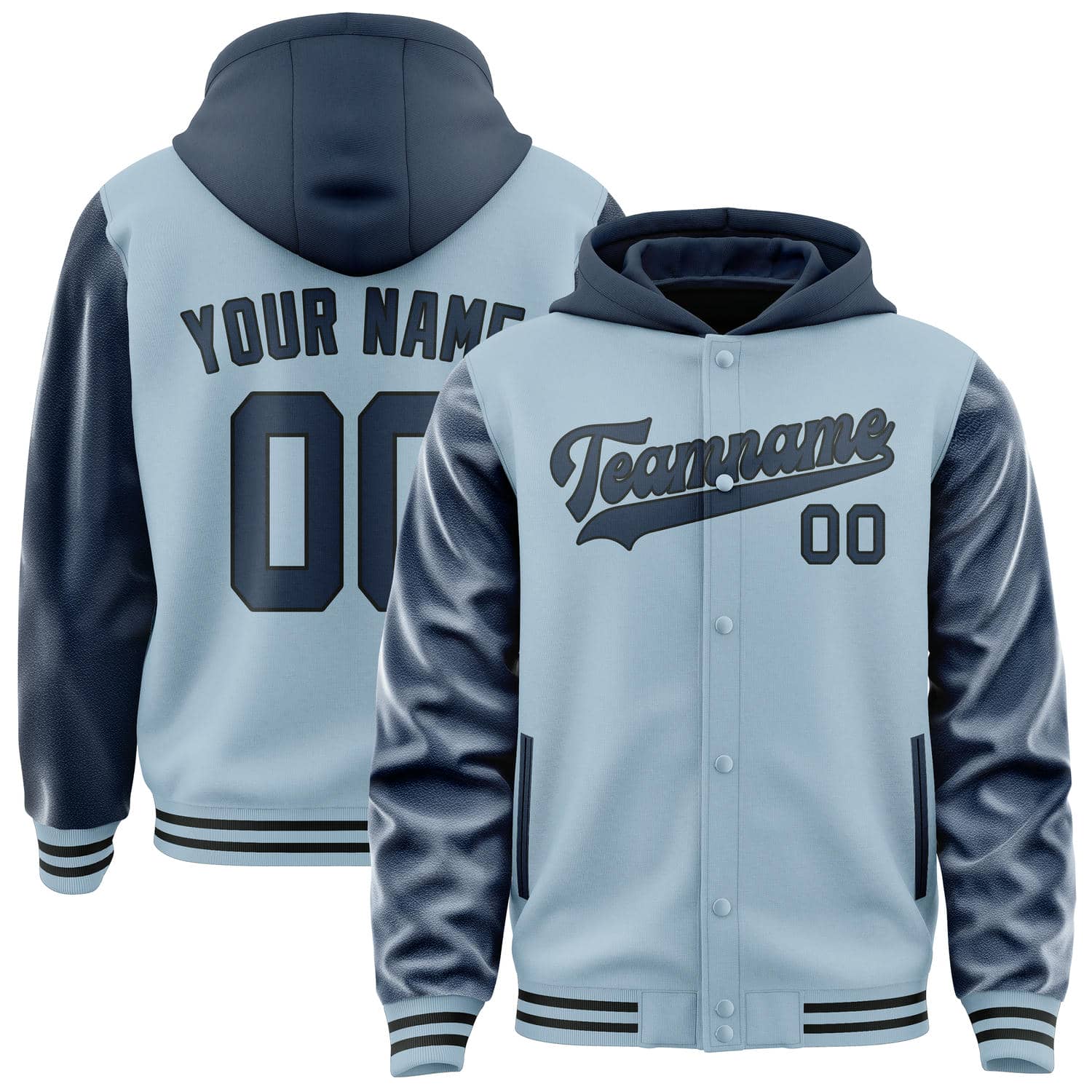 Maßgeschneidertes Hellblau Marineblau Jacke JA080810081717101017