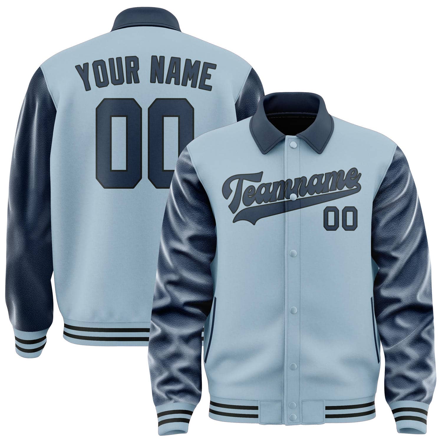 Maßgeschneidertes Hellblau Marineblau Jacke JA080810081717101017