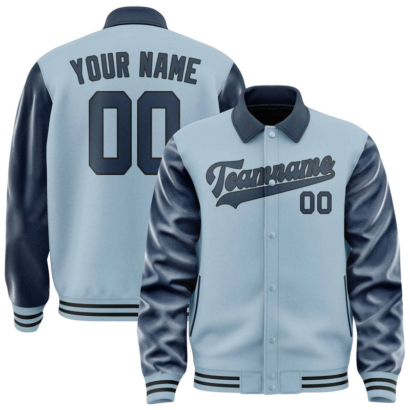 Maßgeschneidertes Hellblau Marineblau Jacke JA080810081717101017