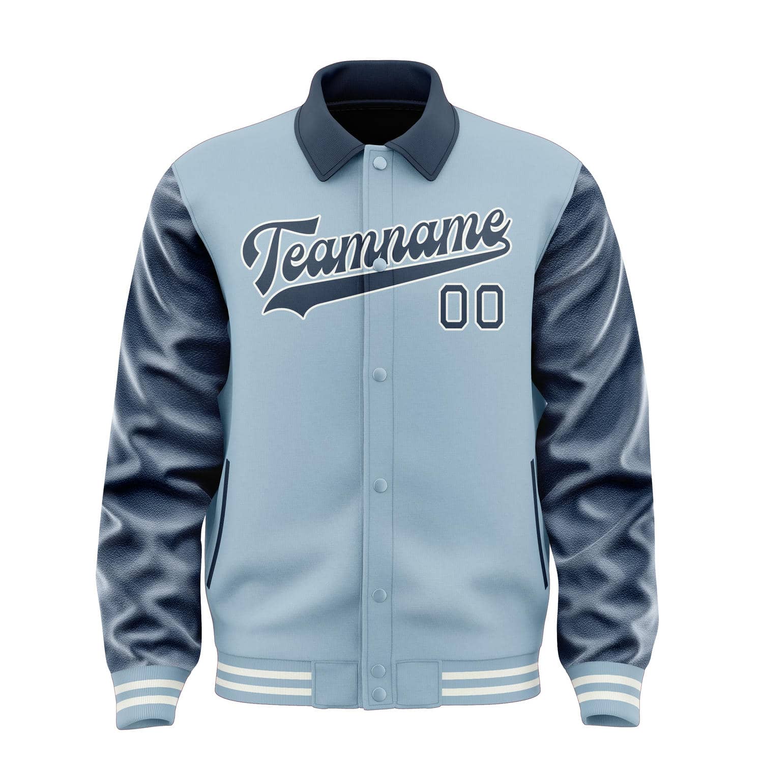 Maßgeschneidertes Hellblau Marineblau Jacke