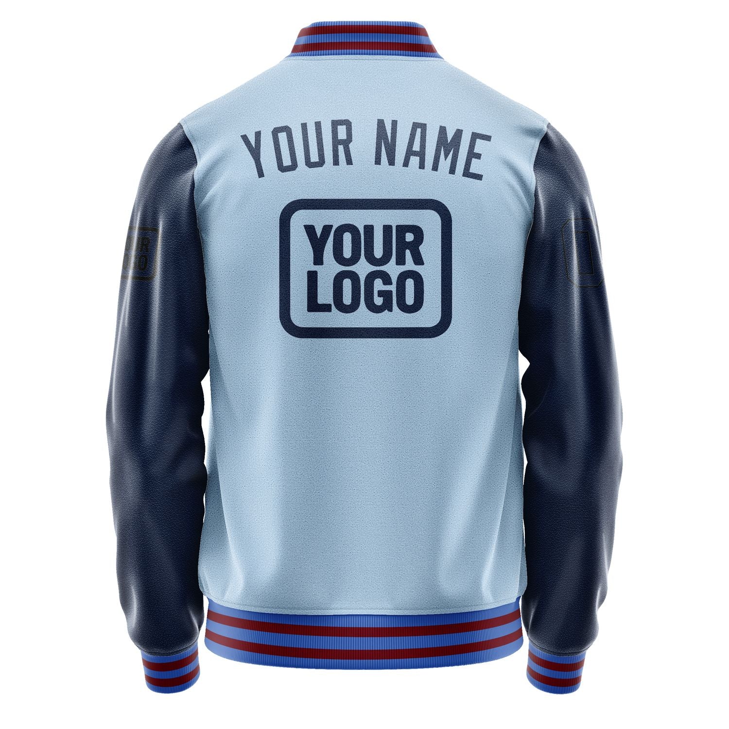 Maßgeschneidertes Hellblau Marineblau Jacke JA080810091517101017