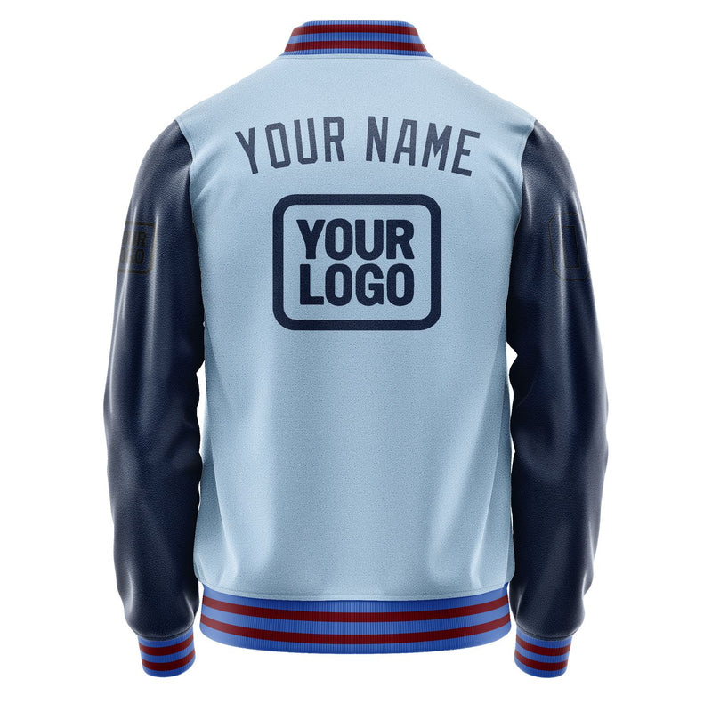 Maßgeschneidertes Hellblau Marineblau Jacke JA080810091517101017