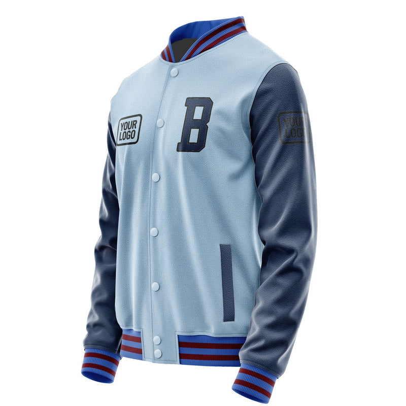 Maßgeschneidertes Hellblau Marineblau Jacke JA080810091517101017