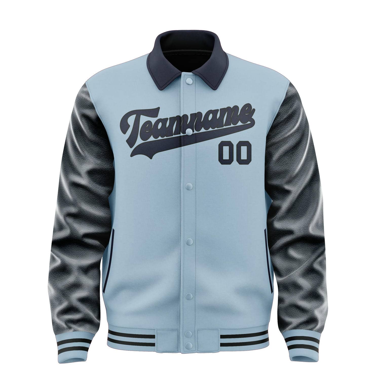 Maßgeschneidertes Hellblau Stahlblau Jacke