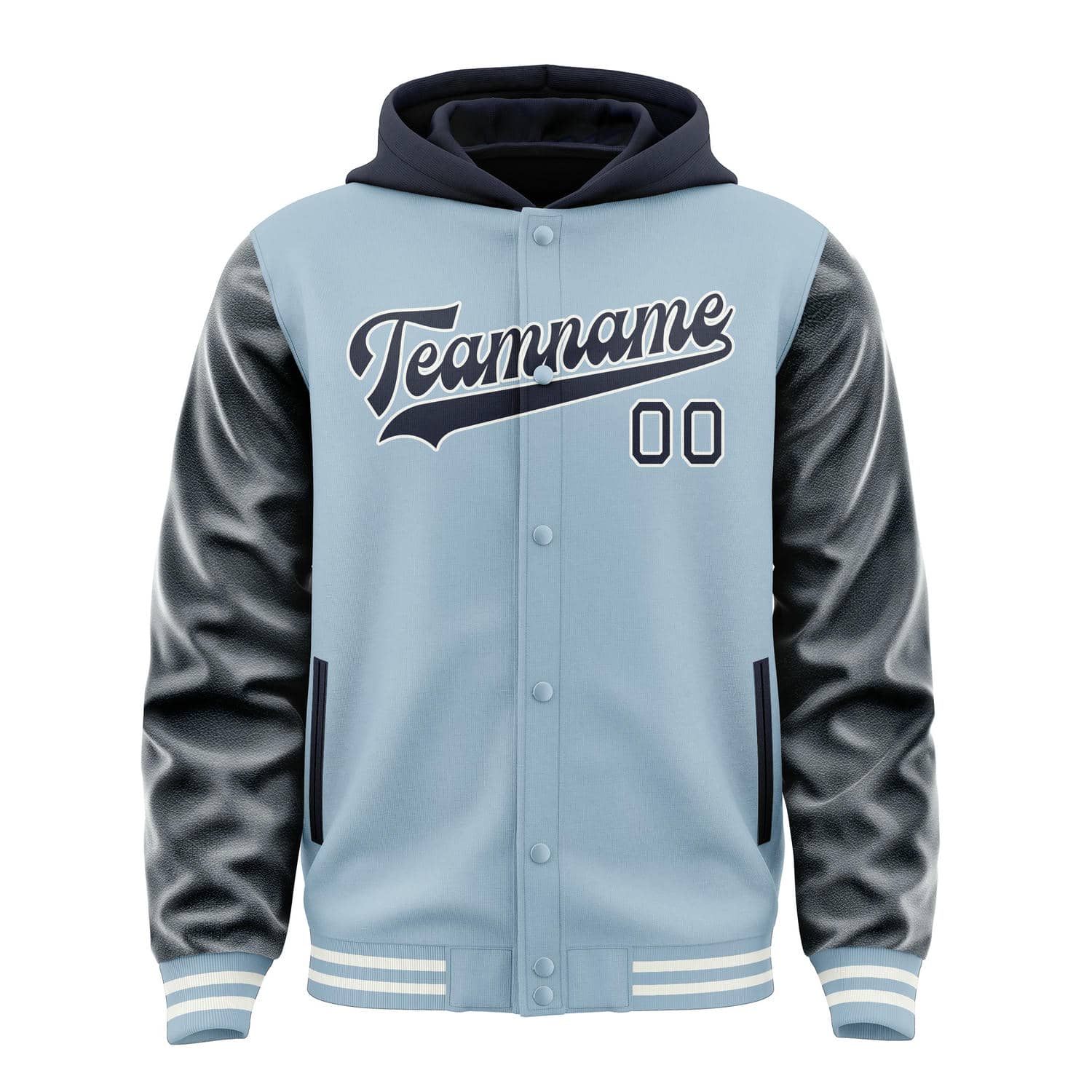 Maßgeschneidertes Hellblau Stahlblau Jacke
