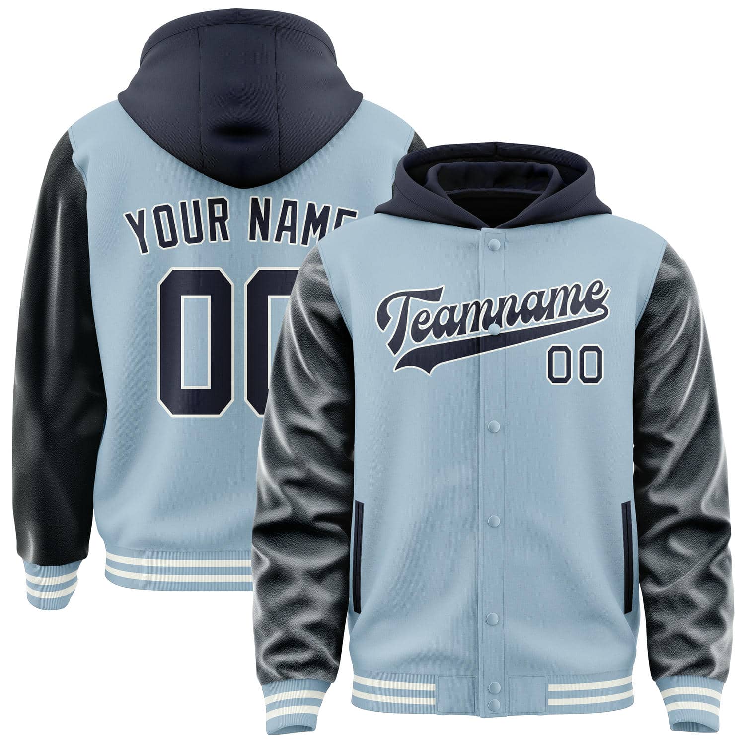 Maßgeschneidertes Hellblau Stahlblau Jacke JA080811081818111118