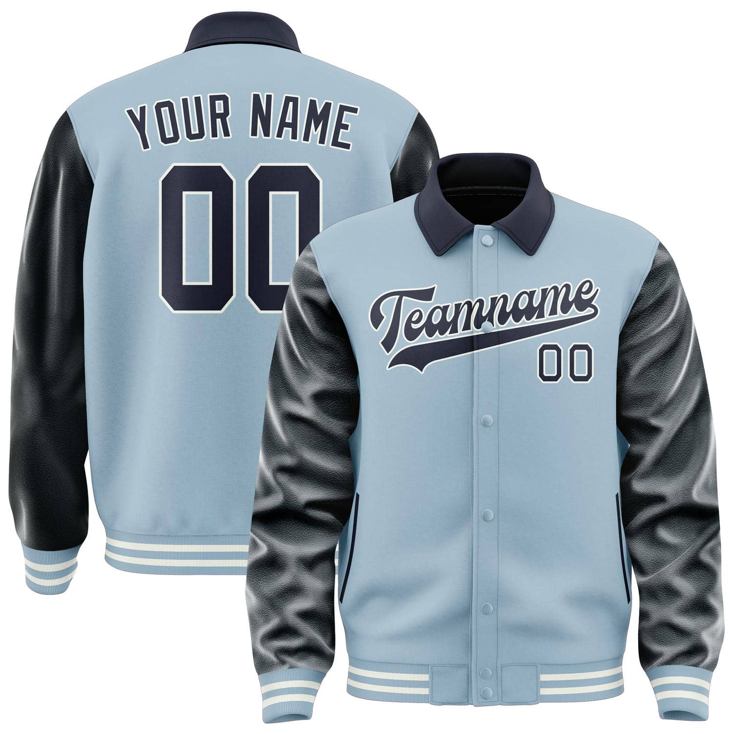 Maßgeschneidertes Hellblau Stahlblau Jacke