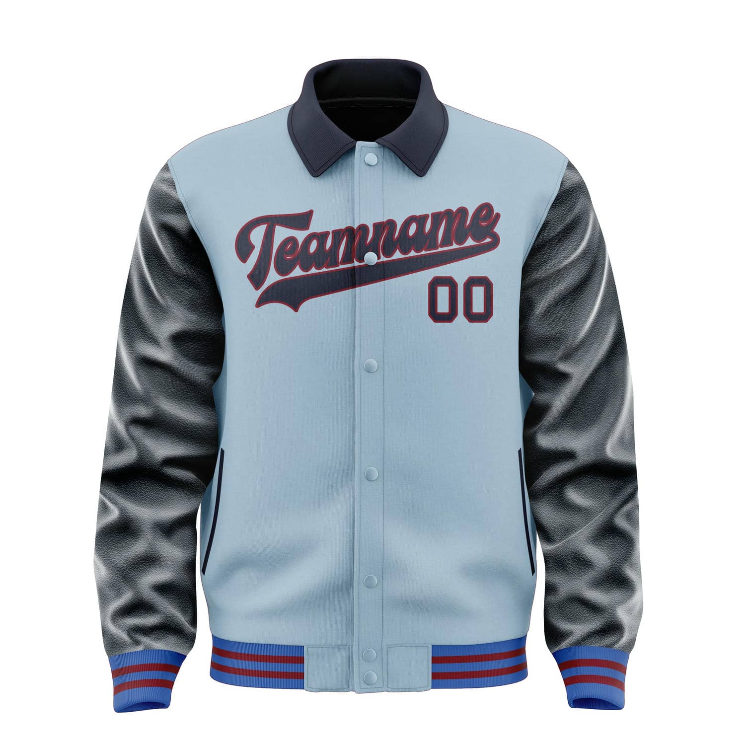 Maßgeschneidertes Hellblau Stahlblau Jacke
