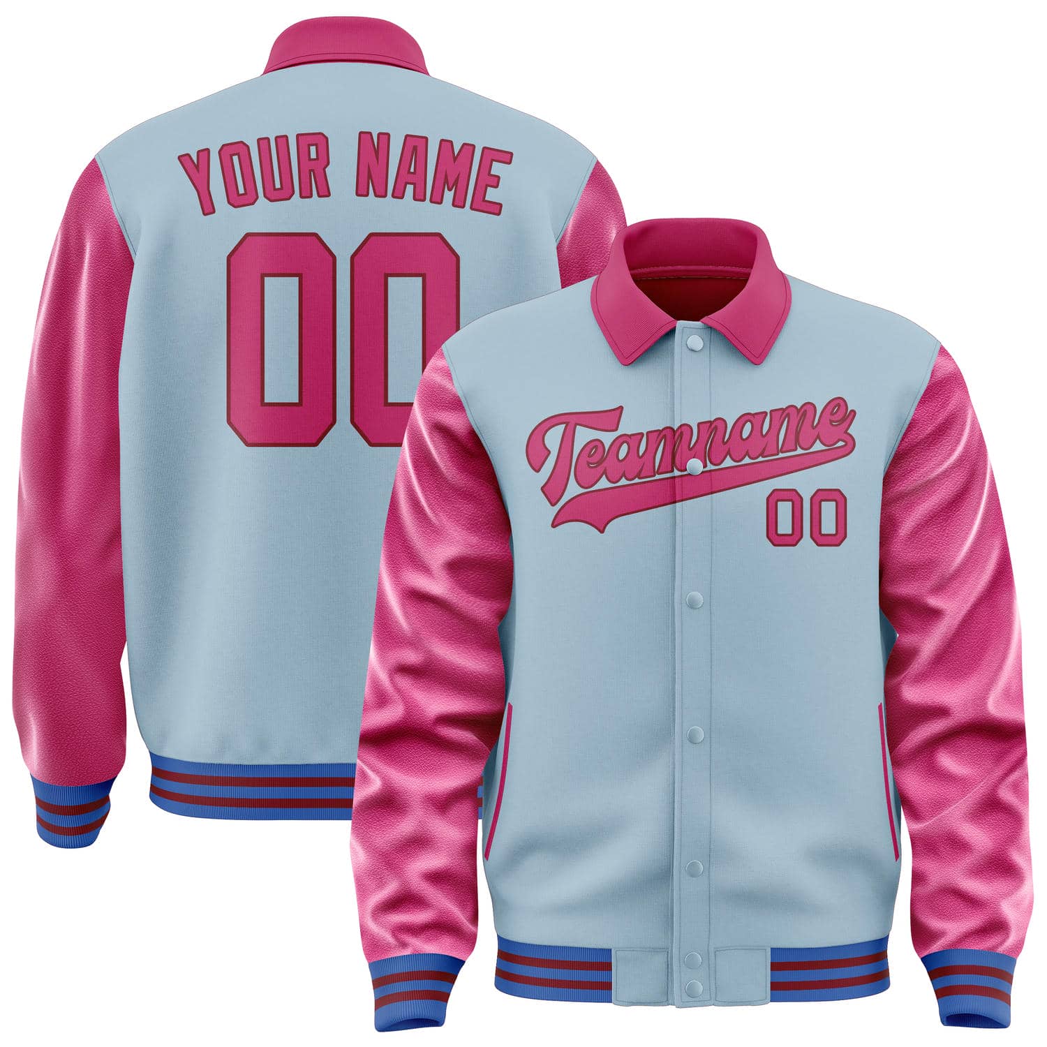 Maßgeschneidertes Hellblau Rosarot Jacke JA080813091517131317