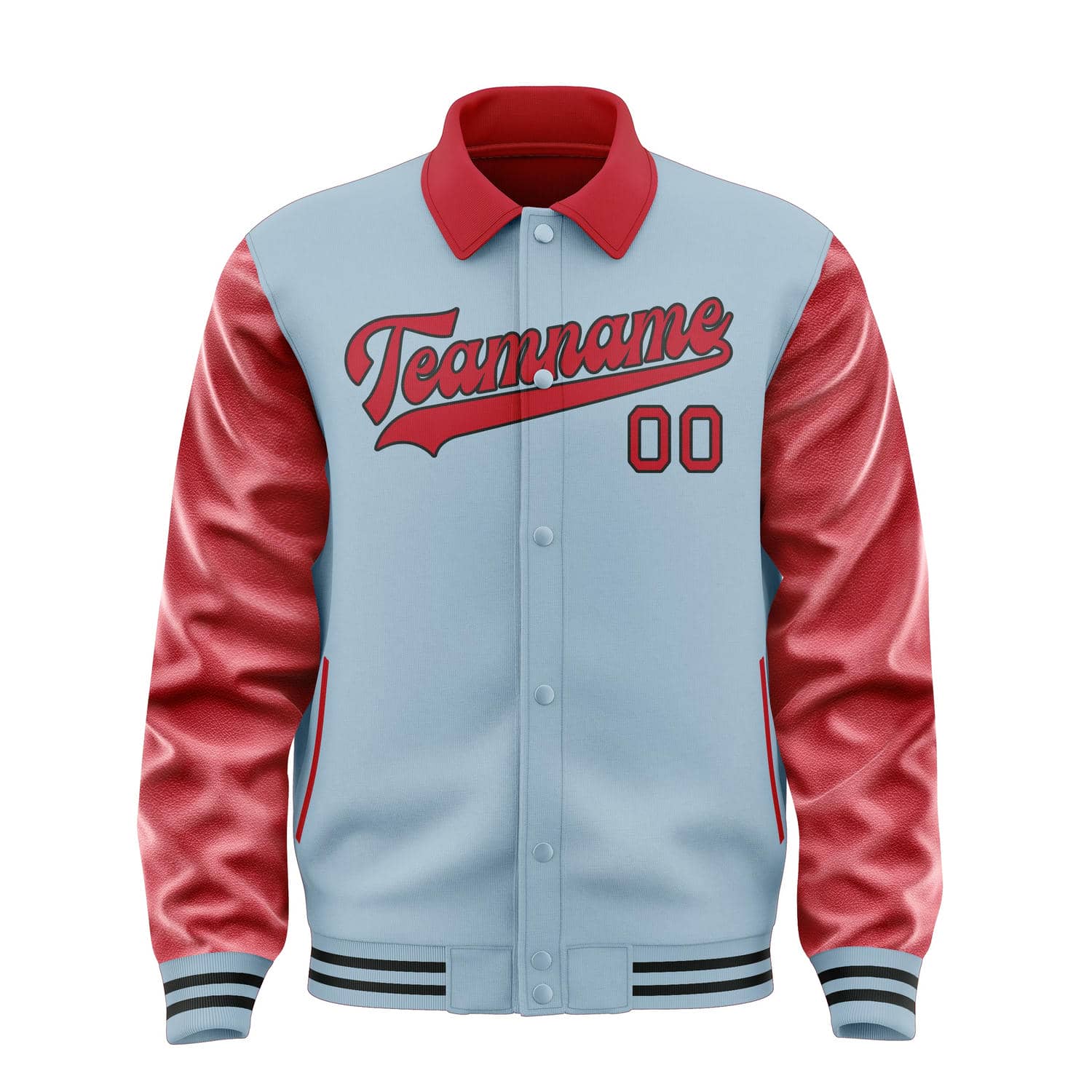 Maßgeschneidertes Hellblau Rot Jacke