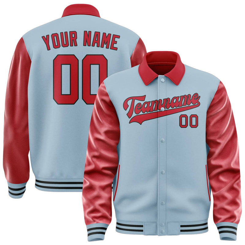 Maßgeschneidertes Hellblau Rot Jacke JA080814081717141417