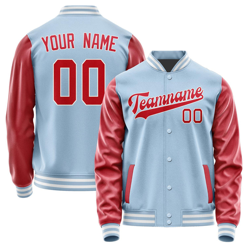 Maßgeschneidertes Hellblau Rot Jacke JA0808140818B31814