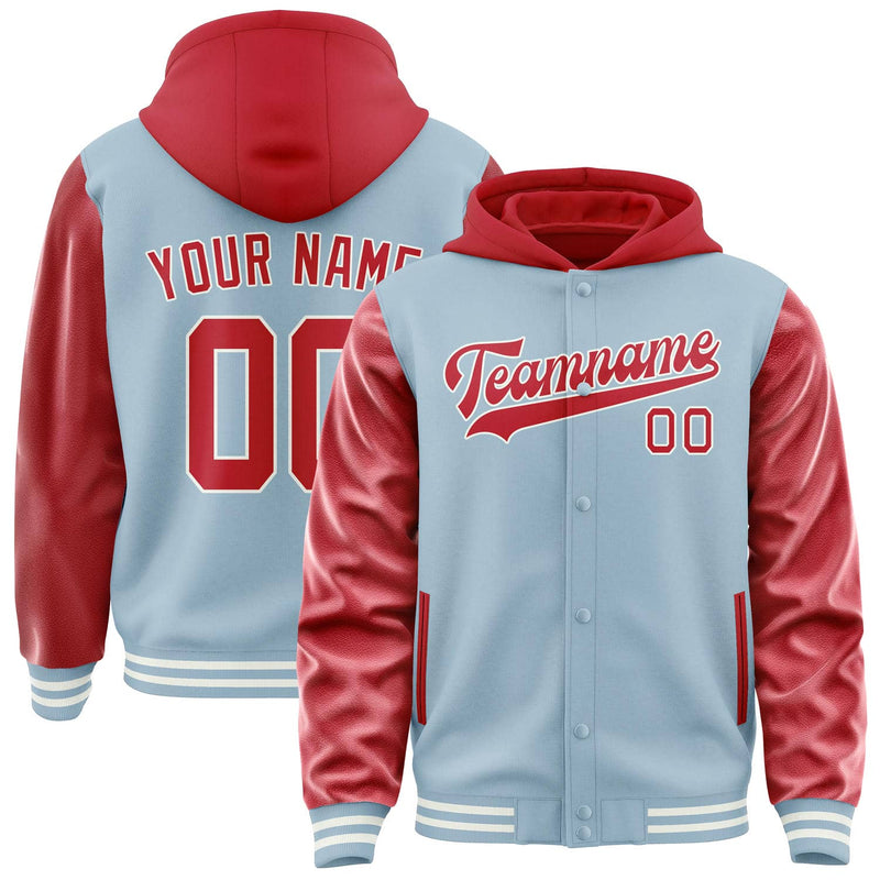 Maßgeschneidertes Hellblau Rot Jacke JA080814081818141418