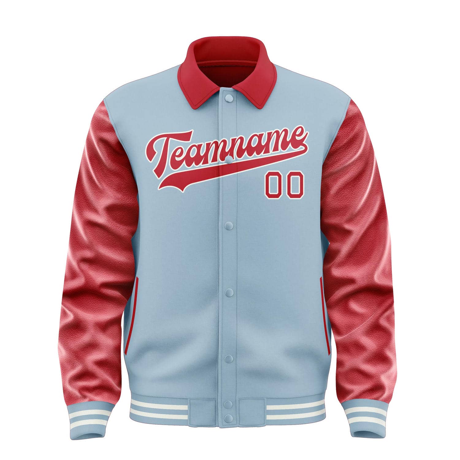 Maßgeschneidertes Hellblau Rot Jacke